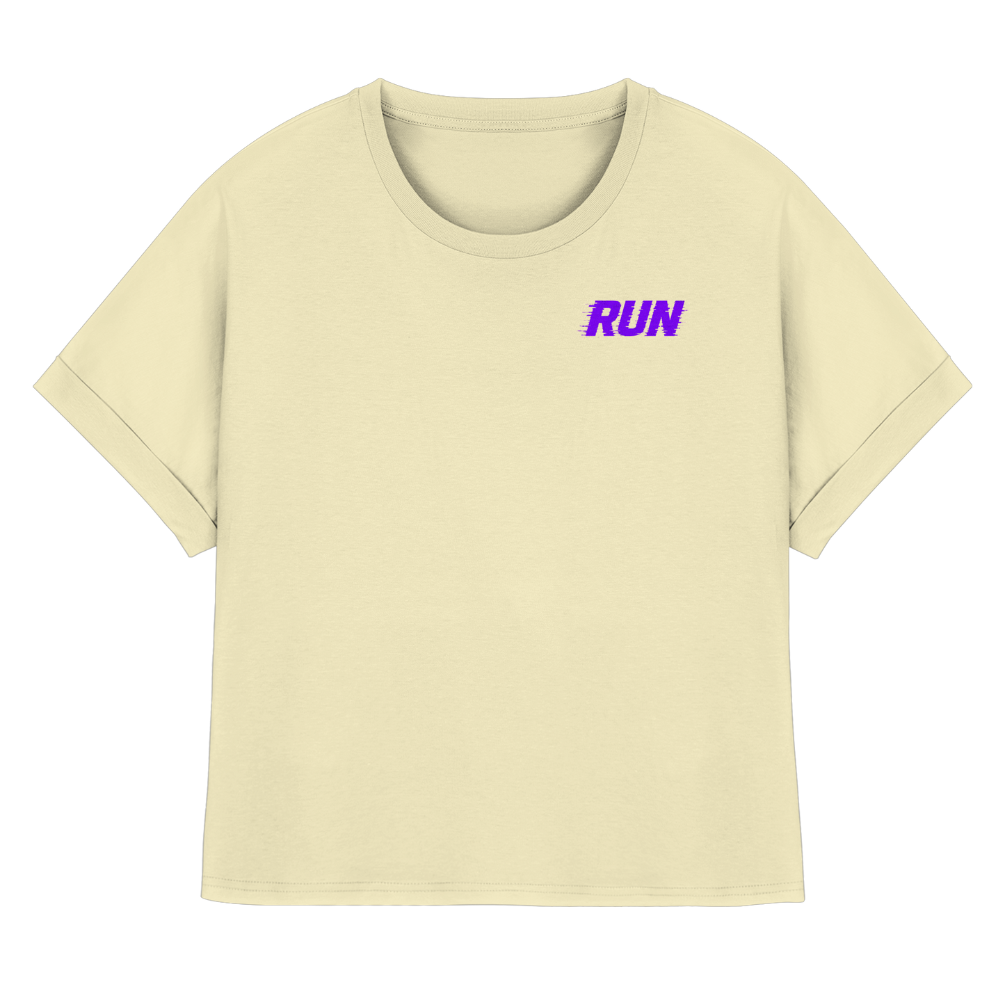 Run-L - Womens Organic Rolled Sleeves T-Shirt